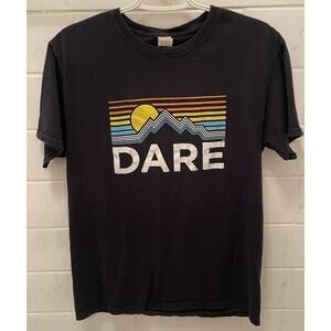 Vintage Fruit Of The Loom Black DARE Anti Drug Graphic T-Shirt Top M Medium